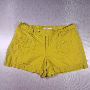 LOFT Lime Green Cargo Shorts with front and back pockets and belt loop sm